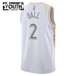 Chicago Bulls Trikot Lonzo Ball Nike 2024-25 City Edition Weiß Swingman - Kinder